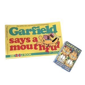 VINTAGE Garfield LOT Playing Cards & Garfield Says A Mouthful Book NEW 1933-30